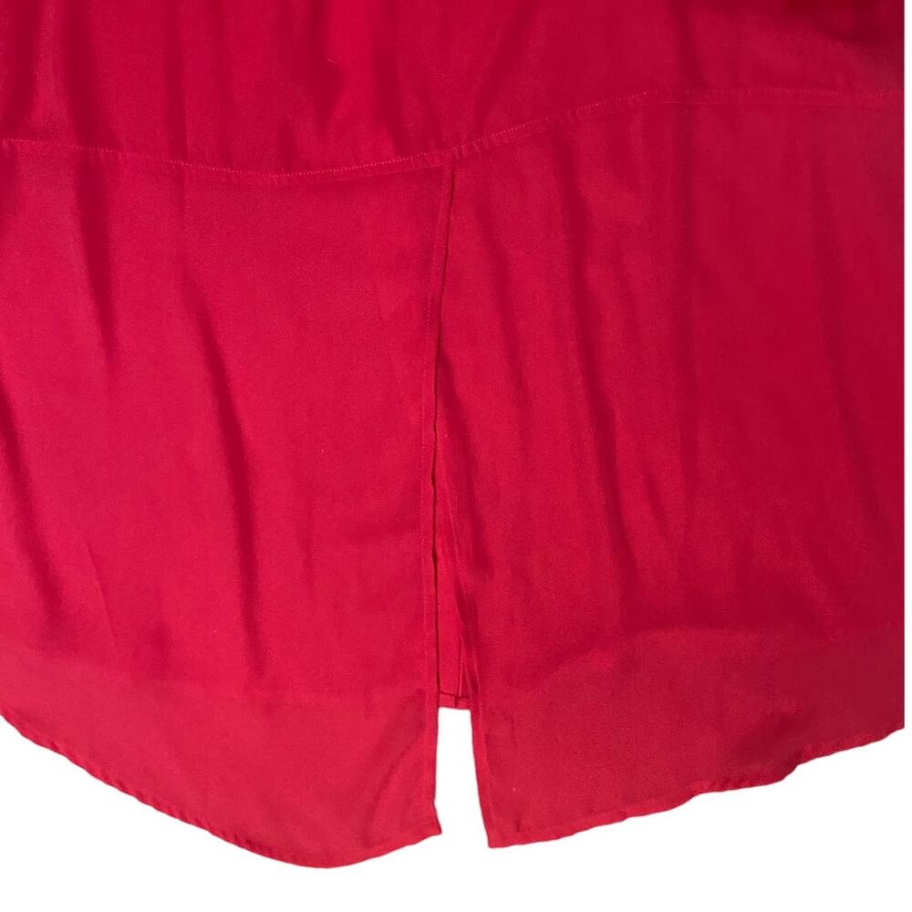 Lane Bryant Size 20 Semi Sheer Button Up Sleeveless Blouse - Hot Pink EUC - Picture 10 of 11